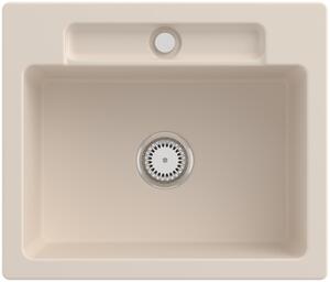 Lavello da cucina Villeroy&Boch, lavello da cucina Siluet 60 S Ivory 600x510mm, larghezza base 60cm