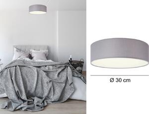 Lampada da soffitto a LED rotonda Ø30 con paralume in tessuto grigio - Paralumi per lampade da soffitto
