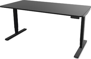 ASSMANN Scrivania elettrica regolabile in altezza Y-Line Curved Nero Nero, 160x70cm, funzione memoria, doppio motore