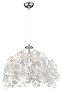Lampada a sospensione, metallo, foglie/rami, bianca, H 150 cm