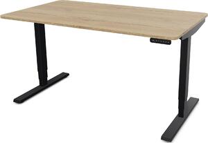 ASSMANN Scrivania regolabile elettricamente in altezza Y-Line Curved Rovere Natura Nero, 120x80cm, funzione memoria, doppio motore