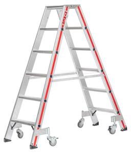 Scala a pioli Hymer con rotelle, 2x6 gradini