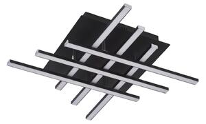 Lampada da soffitto a LED in metallo 3000 K luce bianca calda 1415 lm larghezza 45,5 cm nero cromo opaco moderno
