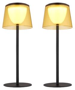 Set da 2 lampade da tavolo a LED, per interni ed esterni, batteria ricaricabile, dimmer touch, H 34 cm
