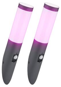 Set da 2 applique a LED RGB, acciaio inossidabile, sensore, controllo tramite app/voce