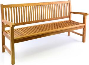 Panchina da giardino a 4 posti VCM | alta qualità | legno teak trattato | stile country | marrone | dimensioni l. 180 x l. 60 x h. 90 cm