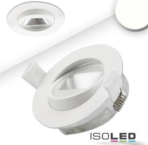 Faretto LED da incasso asimmetrico COB, bianco, 8W, 50°, IP44, rotondo, bianco neutro, dimmerabile