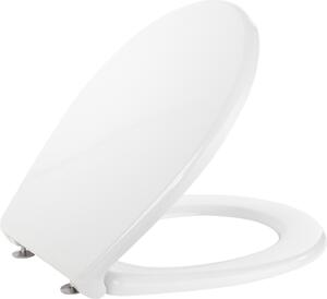 VIGOUR Clivia V2 Sedile WC per WC a pavimento senza chiusura ammortizzata con cerniera in acciaio inox, bianco