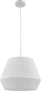 Lindby lampada a sospensione Vitore, Ø 40 cm, tessuto, bianco
