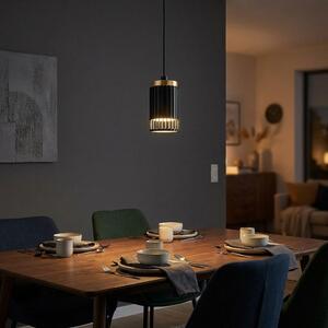 Lampada a sospensione, metallo nero oro, H 120 cm