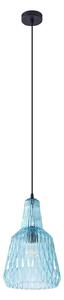Lindby lampada a sospensione Belarion, blu, 1 luce, vetro, Ø 23 cm