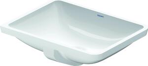 Lavabo da incasso Duravit Starck 3, 490 mm, sottotasso, con troppopieno, senza foro per rubinetto, bianco, 1 pz
