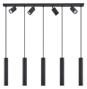 Lindby lampada a sospensione Sanad, 116 cm, 9 luci, nero, GU10