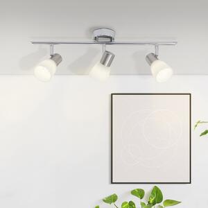 BRILLANTE tubo faretto LED Janna | illuminazione a soffitto senza tempo | 3 fiamme | metallo/vetro | ferro/cromo/bianco | teste orientabili | 3x E14 max 40 W