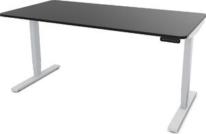 ASSMANN Scrivania regolabile elettricamente in altezza Y-Line Curved Nero Alluminio bianco, 160x70 cm, funzione memoria, doppio motore