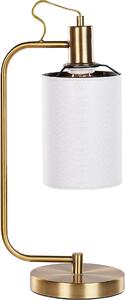 BELIANI Lampada da tavolo paralume in lino bianco base in metallo ramato 30 cm stile moderno glamour