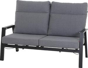SIENA GARDEN Divano a 2 posti Valencia, antracite opaco, alluminio/Ranotex, 152 x 82 x 99 cm, regolabile in continuo, cuscini inclusi
