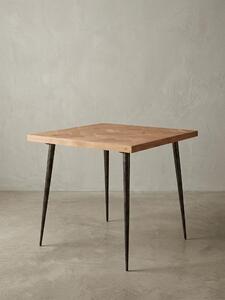 Tavolo da pranzo 80x76x80 cm in legno massello di acacia / metallo industriale, tavolo da pranzo piccolo in legno massello, tavolo da cucina in legno, tavolo da pranzo piccolo in legno, tavolo quadrato in legno massello