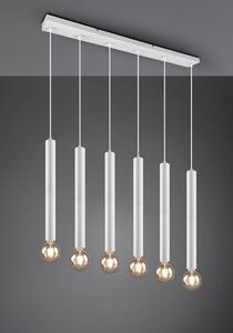 Lampada a sospensione, metallo bianco opaco, regolabile in altezza, H 150 cm
