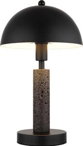 Lampada da tavolo a LED, nera, pietra di travertino, H 34 cm