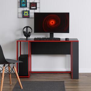 Scrivania da gaming nera/rossa Tavolo moderno per gamer 120 x 76 x 54 cm