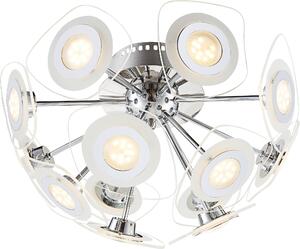 Lampada a sospensione Globo, modello Dl, finitura cromata, 13 luci, codice prodotto 40710-13D