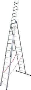 Euroline Premium 30777 Gradini Scala multiuso con rotelle a muro a 3 sezioni 3x14 gradini
