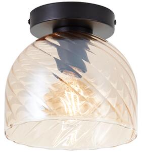 Lampada da soffitto Brilliant Casto 60107/20 per soggiorno, camera da letto, sala da pranzo, corridoio, studio; vetro/metallo; per interni; soffitto; nera - senza lampadina