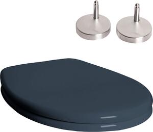 Sedile WC con coperchio in materiale termoplastico e acciaio inossidabile, con chiusura ammortizzata e rilievi antiscivolo. Sedile WC Jet-Line color antracite