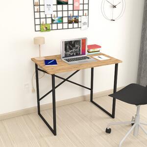 Scrivania Tjeldsund scrivania per computer scrivania per ufficio 74 x 90 x 60 cm scrivania da lavoro struttura in metallo tavolo per computer portatile rovere