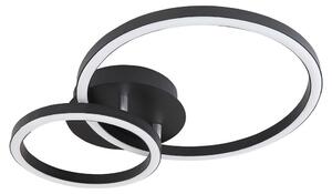 Lampada da soffitto a LED, circolare, nera, opale, L 42 cm