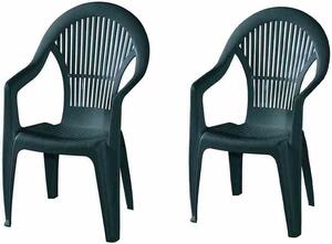 PROGARDEN Vega SET 2x sedie impilabili in plastica verde M73538