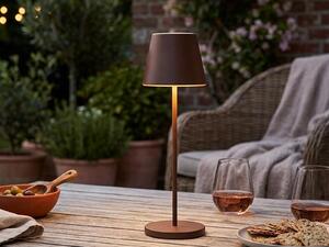 FHL easy! 850349 Lampada da tavolo Cosenza 2.0 Metallo color ruggine Funzionamento a batteria, cavo USB, inclusa stazione di ricarica