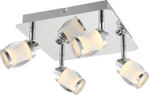Lampada a sospensione Globo Colorado, finitura cromata, 4 LED; codice prodotto: 56549-4