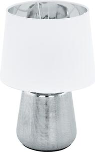 Eglo lampada da tavolo Manalba 1 bianco-argento 30 x 20 cm E14