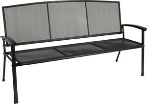 Panchina da giardino DEGAMO in metallo, modello RIVO a 3 posti, 171 cm, lamiera stirata grigio ferro