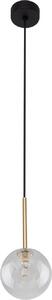 Lampada a sospensione in metallo vetro Ø 12 cm rotonda H: max. 160 cm in oro nero G9 paralume a globo design retrò luce a sospensione