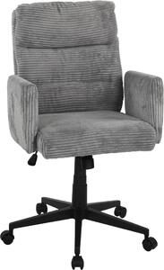 Sedia da ufficio >Charly< con molle insacchettate, grigia, tessuto cordato - 64x96x64 cm (LxAxP)