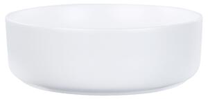BELIANI Lavabo da bagno da appoggio in Vetroceramica bianca crema rotondo ⌀ 36 cm bagno moderno