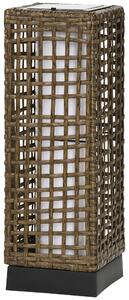 Lampada solare Outsunny in rattan, lampada da esterno impermeabile con sensore di luce
