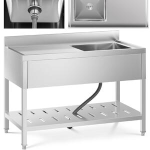 Expondo Royal Catering Lavello - 1 vasca - Acciaio inossidabile - 120 x 60 cm