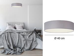 Lampada da soffitto a LED rotonda Ø40 con paralume in tessuto grigio - Paralumi per lampade da soffitto