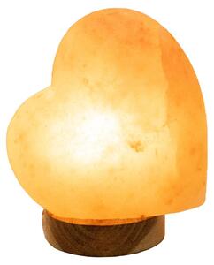 Lampada da tavolo, legno, cristallo di forma di cuore, H 19 cm