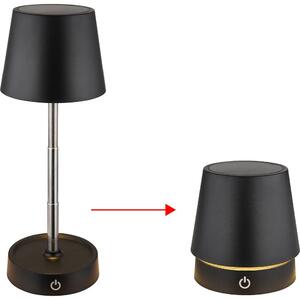 Lampada da tavolo a LED, touch dimmer, batteria ricaricabile, regolabile in altezza, H 28 cm