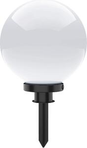 Selltec Lampada sferica KIRA, lampada da giardino, lampada da esterno con picchetto, bianco opalino, giardino, esterno, terrazza