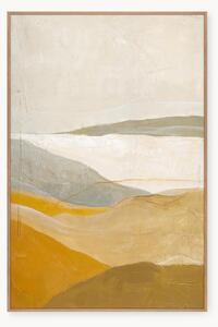 Quadro dipinto a mano con cornice in legno Yellow Field