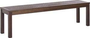 BELIANI Panchina da giardino in legno di eucalipto marrone scuro 160 cm rettangolare rustica balcone terrazzo arredo esterno interno