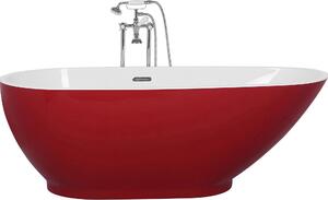 BELIANI vasca freestanding in acrilico rosso 167 x 82 cm ovale