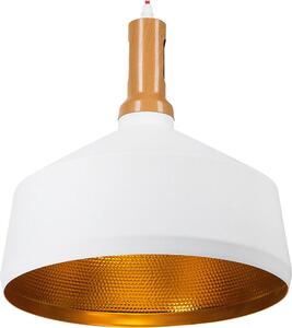 BELIANI Lampada a sospensione oro bianco metallo 183 cm paralume bicolore finitura opaca moderno industriale