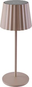 Lindby Lampada da tavolo ricaricabile a LED Esali, beige, metallo, IP65